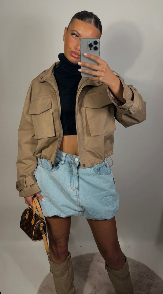 Denim ballon rok