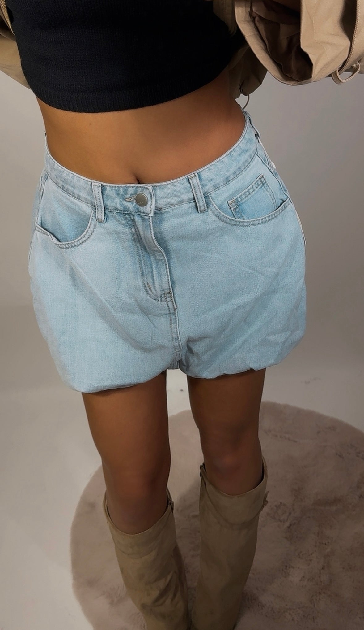 Denim ballon rok